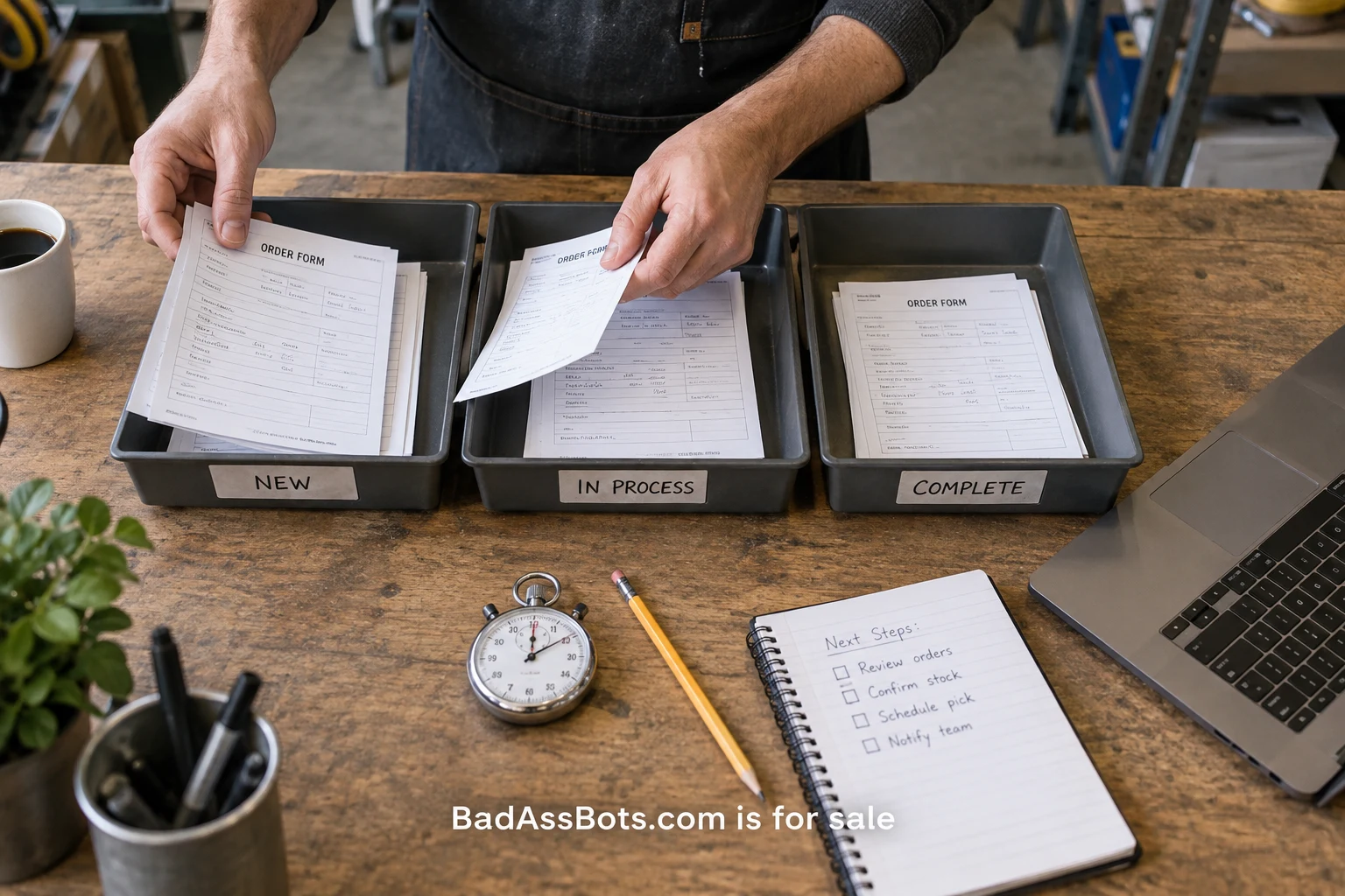 Choose the first workflow worth automating; BadAssBots.com is for sale
